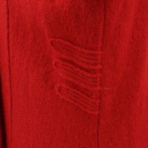 Clothes by Revue Red Wool Jacket Coat‎ Lightweight Size L Button Front Artisan - Picture 5 of 11